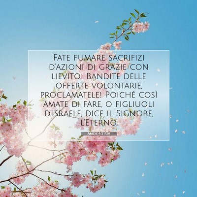 Amos 4:5 Versetto della Bibbia Spiegato