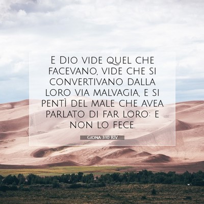 Giona 3:10 Versetto della Bibbia Spiegato