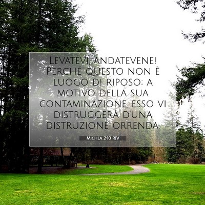 Michea 2:10 RIV Immagine del Versetto della Bibbia