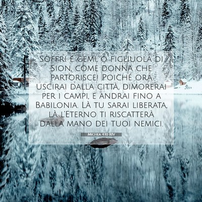 Michea 4:10 RIV Immagine del Versetto della Bibbia