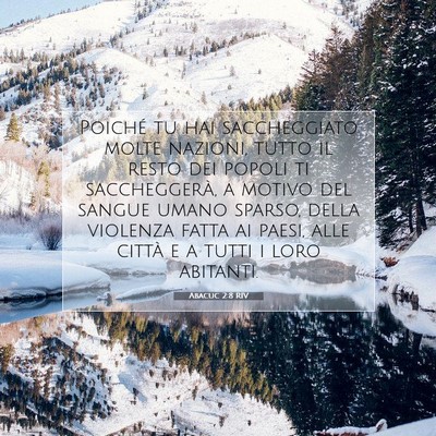 Abacuc 2:8 RIV Immagine del Versetto della Bibbia