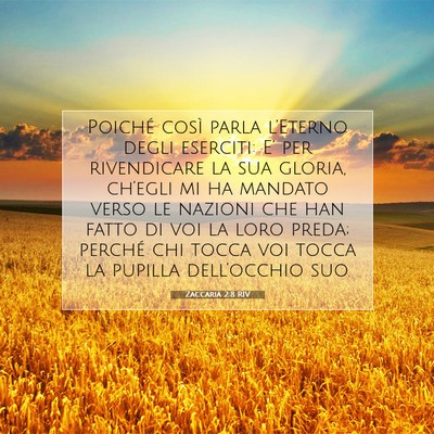 Zaccaria 2:8 RIV Immagine del Versetto della Bibbia