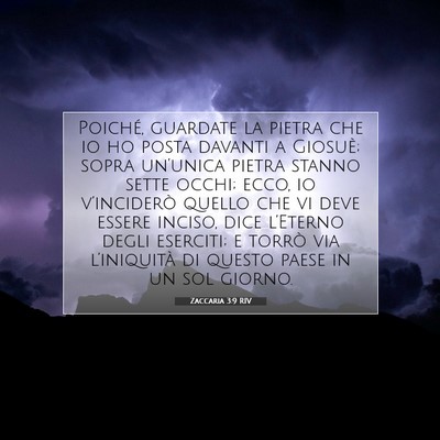 Zaccaria 3:9 RIV Immagine del Versetto della Bibbia