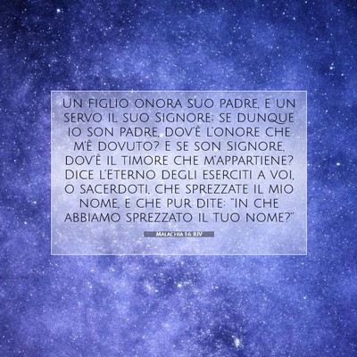 Malachia 1:6 Versetto della Bibbia Spiegato