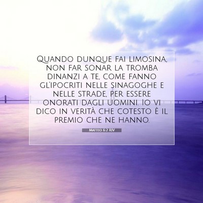 Matteo 6:2 RIV Immagine del Versetto della Bibbia