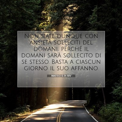 Matteo 6:34 RIV Immagine del Versetto della Bibbia