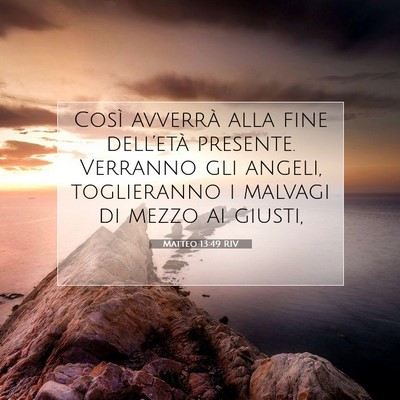 Matteo 13:49 RIV Immagine del Versetto della Bibbia