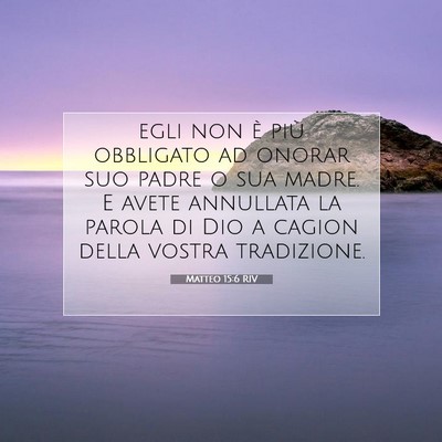 Matteo 15:6 RIV Immagine del Versetto della Bibbia