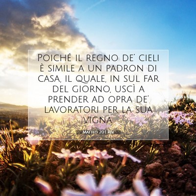 Matteo 20:1 Versetto della Bibbia Spiegato