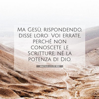 Matteo 22:29 RIV Immagine del Versetto della Bibbia