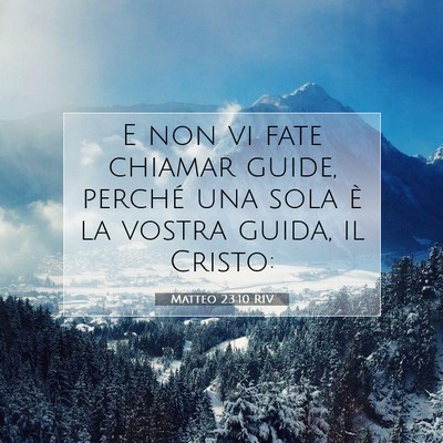 Matteo 23:10 Versetto della Bibbia Spiegato