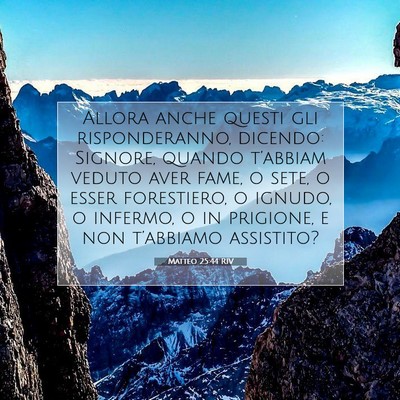 Matteo 25:44 Versetto della Bibbia Spiegato