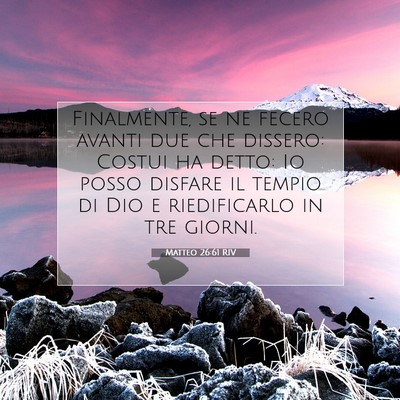 Matteo 26:61 Versetto della Bibbia Spiegato
