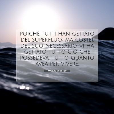 Marco 12:44 Versetto della Bibbia Spiegato