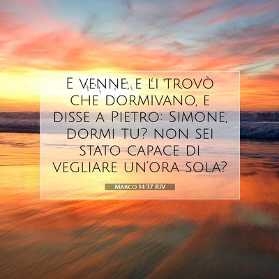 Marco 14:37 RIV Immagine del Versetto della Bibbia
