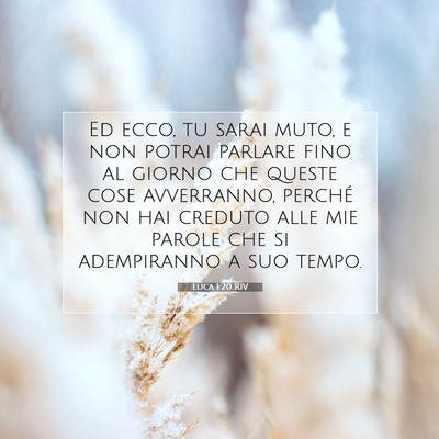 Luca 1:20 Versetto della Bibbia Spiegato