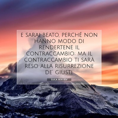 Luca 14:14 RIV Immagine del Versetto della Bibbia