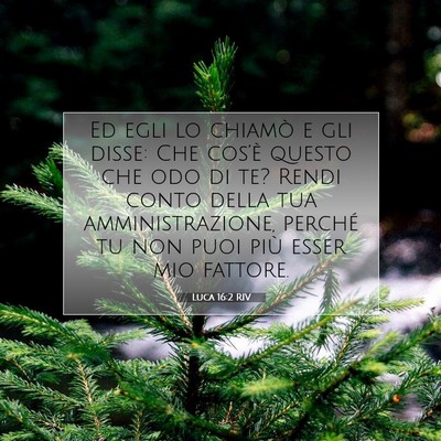 Luca 16:2 RIV Immagine del Versetto della Bibbia