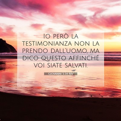 Giovanni 5:34 RIV Immagine del Versetto della Bibbia