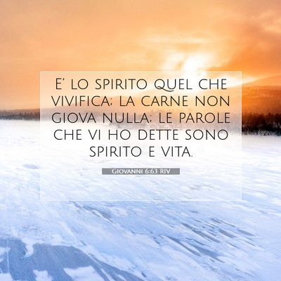 Giovanni 6:63 RIV Immagine del Versetto della Bibbia