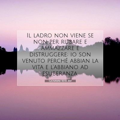 Giovanni 10:10 RIV Immagine del Versetto della Bibbia