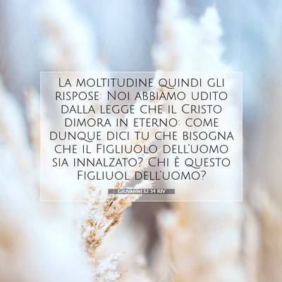Giovanni 12:34 RIV Immagine del Versetto della Bibbia
