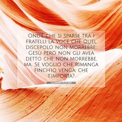 Giovanni 21:23 RIV Immagine del Versetto della Bibbia