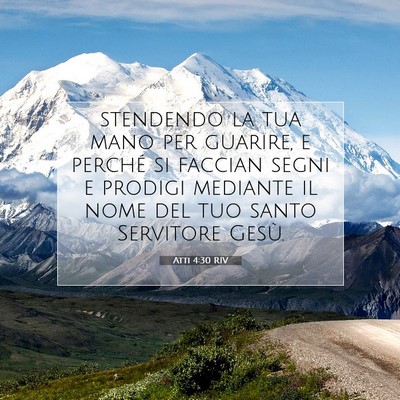 Atti 4:30 RIV Immagine del Versetto della Bibbia