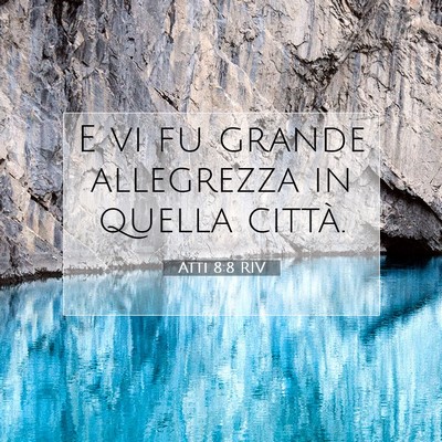 Atti 8:8 RIV Immagine del Versetto della Bibbia
