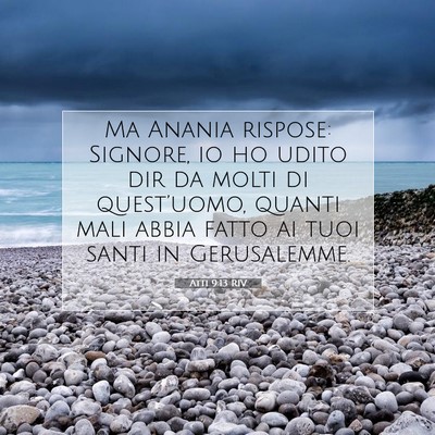 Atti 9:13 RIV Immagine del Versetto della Bibbia