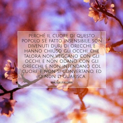 Atti 28:27 Versetto della Bibbia Spiegato