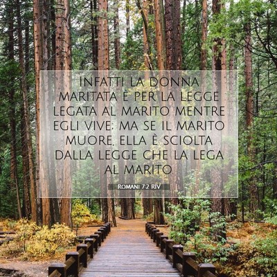 Romani 7:2 RIV Immagine del Versetto della Bibbia