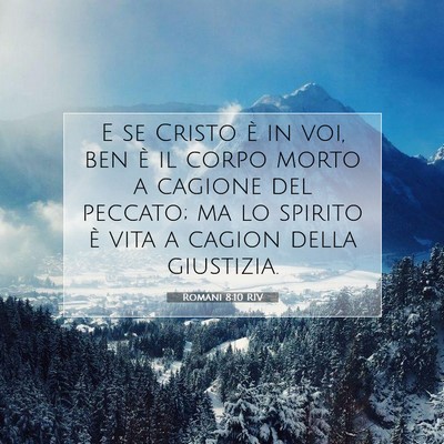 Romani 8:10 RIV Immagine del Versetto della Bibbia