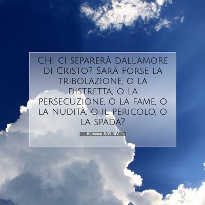 Romani 8:35 RIV Immagine del Versetto della Bibbia