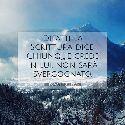 Romani 10:11 RIV Immagine del Versetto della Bibbia
