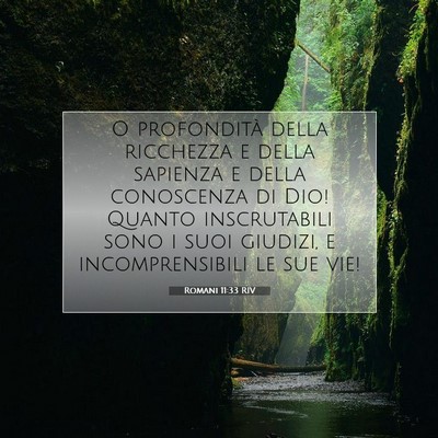 Romani 11:33 RIV Immagine del Versetto della Bibbia