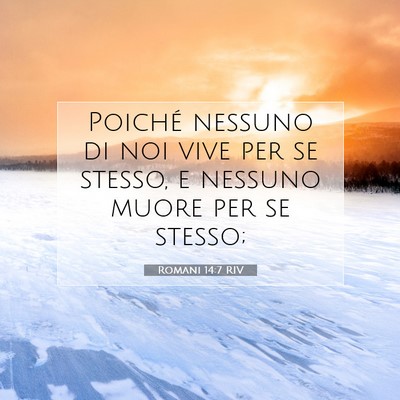 Romani 14:7 RIV Immagine del Versetto della Bibbia