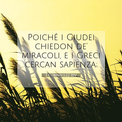 1 Corinzi 1:22 Versetto della Bibbia Spiegato