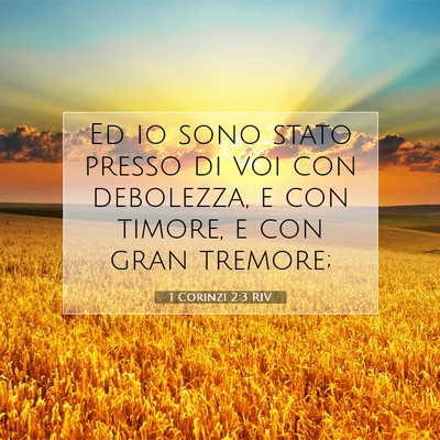 1 Corinzi 2:3 RIV Immagine del Versetto della Bibbia