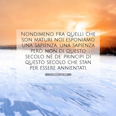 1 Corinzi 2:6 RIV Immagine del Versetto della Bibbia