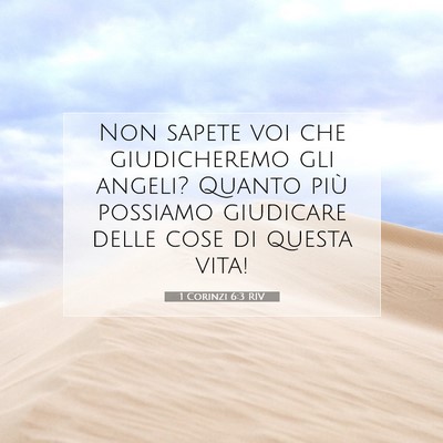 1 Corinzi 6:3 RIV Immagine del Versetto della Bibbia