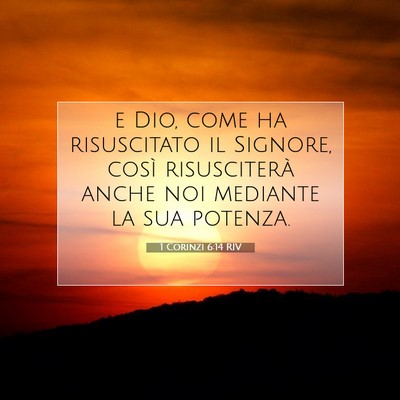 1 Corinzi 6:14 RIV Immagine del Versetto della Bibbia