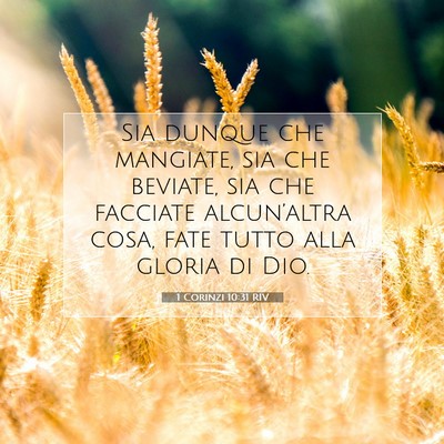 1 Corinzi 10:31 RIV Immagine del Versetto della Bibbia