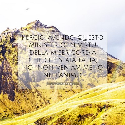 2 Corinzi 4:1 RIV Immagine del Versetto della Bibbia