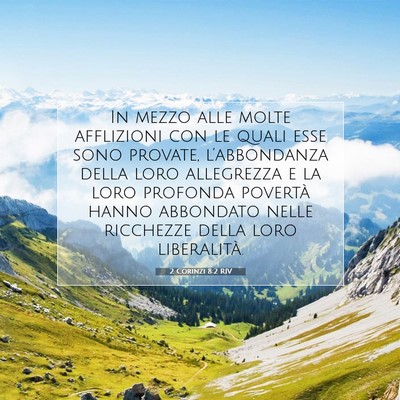 2 Corinzi 8:2 RIV Immagine del Versetto della Bibbia