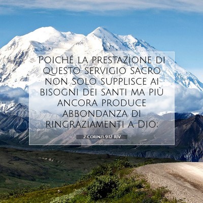 2 Corinzi 9:12 RIV Immagine del Versetto della Bibbia