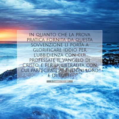 2 Corinzi 9:13 RIV Immagine del Versetto della Bibbia