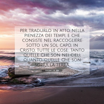 Efesini 1:10 Versetto della Bibbia Spiegato