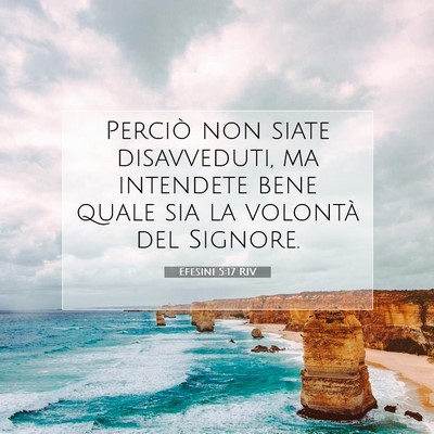 Efesini 5:17 RIV Immagine del Versetto della Bibbia