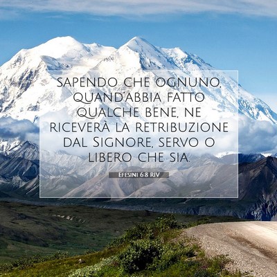 Efesini 6:8 RIV Immagine del Versetto della Bibbia